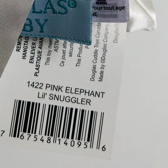 New w/ Tag Douglas Baby Lil' Snuggler Pink Elephant 🐘Lovey Blanket Plush🍼 - Picture 10 of 10